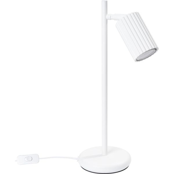 Lampada Da Tavolo Karbon Bianco 1Xgu10 10W Alluminio 43X19.5X14.5Cm Sollux Lighting-image