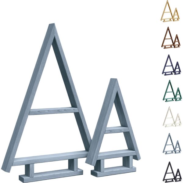 Be4Nature Albero Di Natale In Legno Set Da 2 – Argento, Alberi Artigianali Impregnati Per Interni Ed Esterni, Decorazione Natalizia Da Personalizzare-image