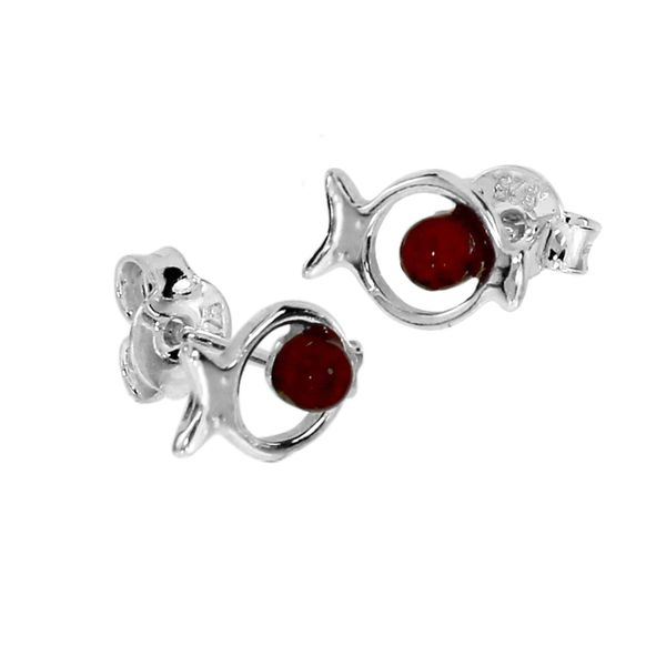 Paar Ohrstecker OSTSEE-SCHMUCK "Ostsee-Schmuck Ohrstecker Fisch Ohrstecker Fisch", Weiß, Ohrringe, Damen, 9 X 7Mm, Silber 925 (Sterlingsilber)-image