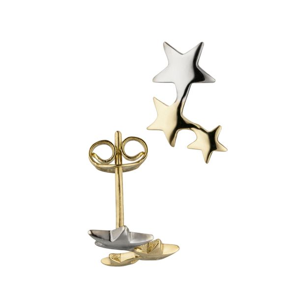 Paar Ohrstecker Jobo "Stern-Ohrringe", Gold (Gelbgold 333), Ohrringe, Damen, Gelbgold 333, 333 Gold Bicolor-image
