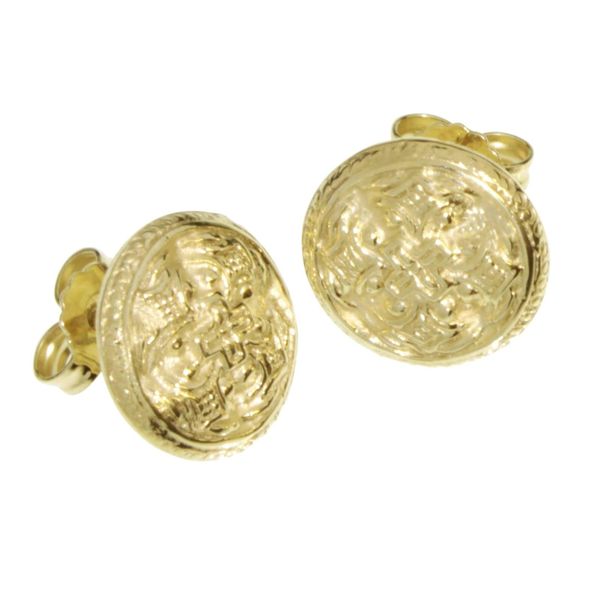 Paar Ohrstecker OSTSEE-SCHMUCK "Ostsee-Schmuck Ohrstecker Hiddensee 13 Mm Rund", Gelb, Ohrringe, Damen, 13Mm, Gelbgold 333-image