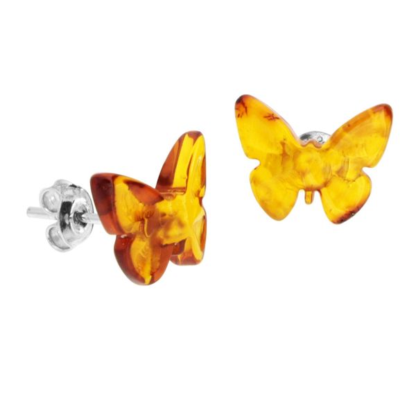 Paar Ohrstecker OSTSEE-SCHMUCK "Ostsee-Schmuck Ohrstecker Schmetterling Ohrstecker Schmetterling", Weiß, Ohrringe, Damen, 13 X 10Mm, Silber 925 (Sterlingsilber)-image