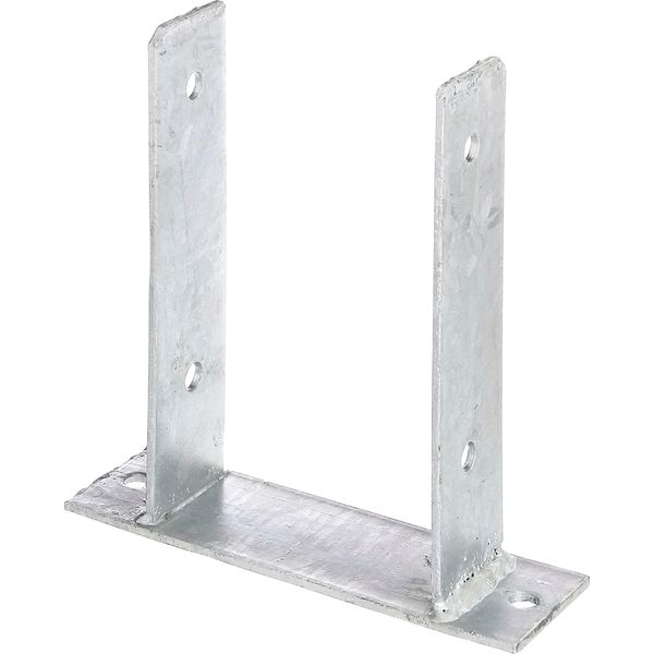 U-PfostenträGer Alberts, Grau (Feuerverzinkt), B:20Cm T:6Cm, Stahl, Bodenanker, Zum Aufschrauben, Feuerverzinkt, Lichte Breite 121 Mm-image