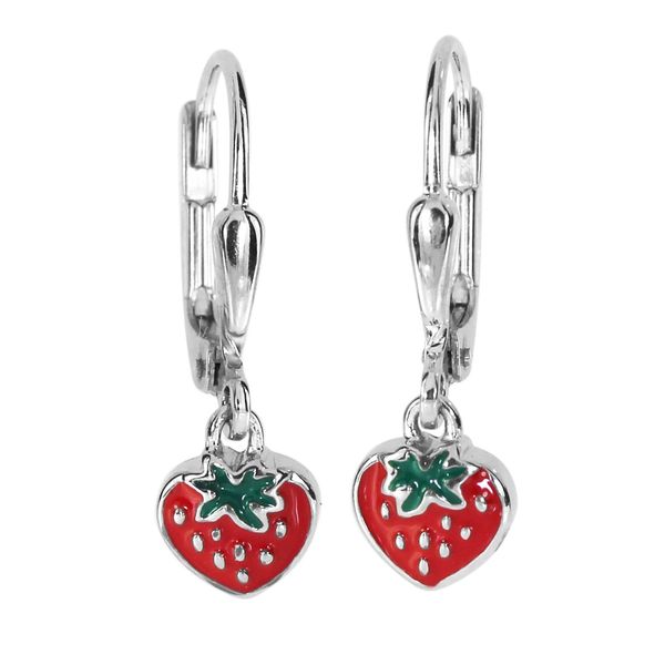 Paar OhrhäNger Ostsee-Schmuck "Ostsee-Schmuck OhrhäNger Erdbeere OhrhäNger Erdbeere", Rot, Ohrringe, Damen, 22X6Mm, Silber 925 (Sterlingsilber)-image