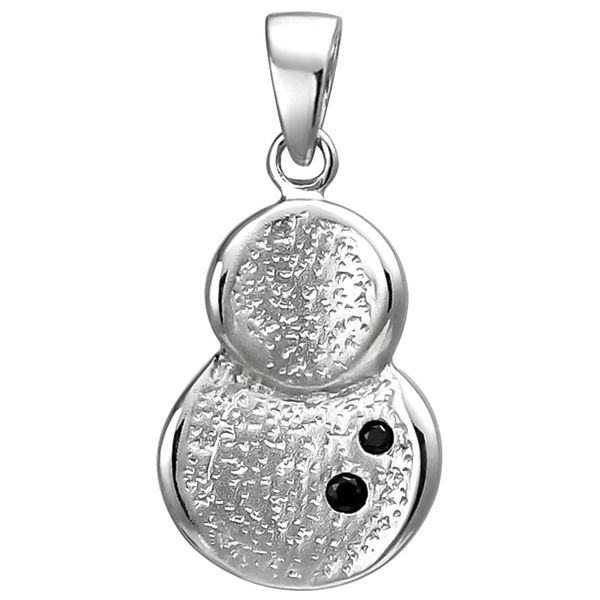 KettenanhäNger Jobo "AnhäNger Mit Schwarzen Zirkonia", Silber (Silber 925, Schwarz), SchmuckanhäNger, Damen, Silber 925 (Sterlingsilber), KettenanhäNger, 925 Silber-image