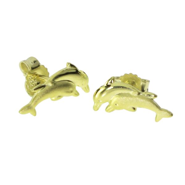 Paar Ohrstecker Ostsee-Schmuck "Ostsee-Schmuck Ohrstecker Delphinpaar Ohrstecker Delphinpaar", Gelb, Ohrringe, Damen, 12 X 5Mm, Gelbgold 333-image