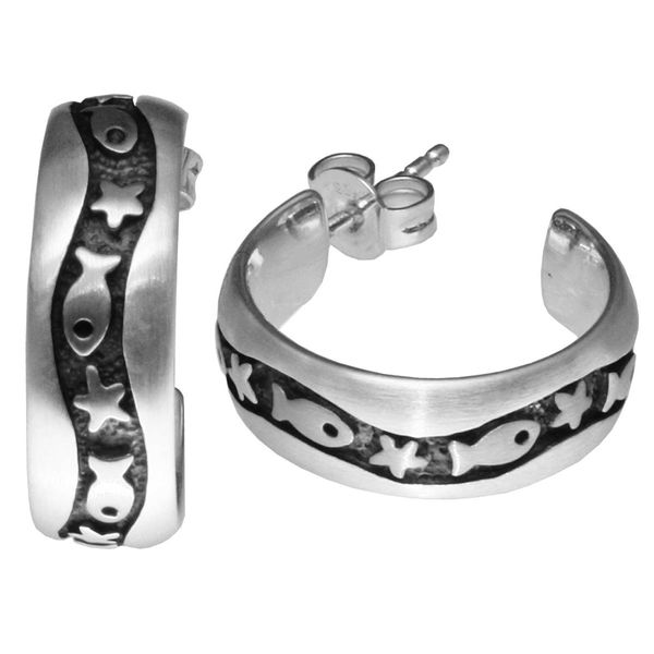 Paar Ohrstecker OSTSEE-SCHMUCK "Ostsee-Schmuck Ohrstecker Fisch & Stern Ohrstecker Fisch & Stern", Weiß, Ohrringe, Damen, 19 X 7Mm, Silber 925 (Sterlingsilber)-image