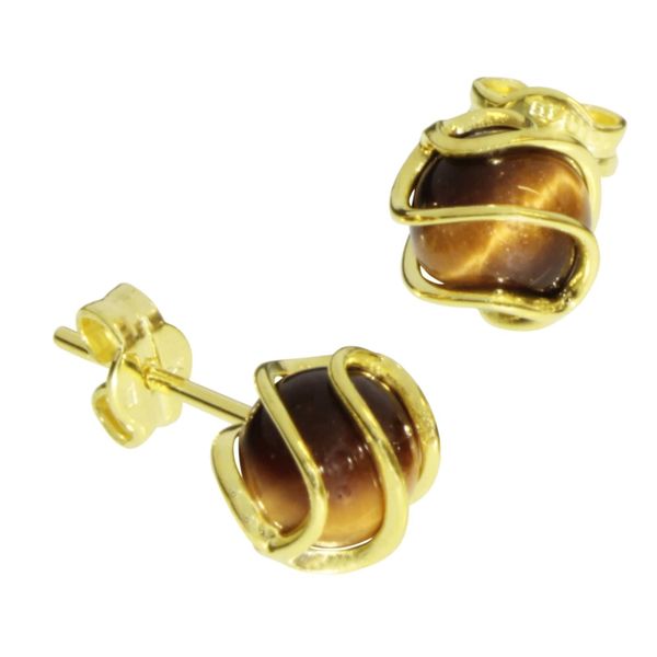 Paar Ohrstecker OSTSEE-SCHMUCK "Ostsee-Schmuck Ohrstecker GoldkäFig Ohrstecker GoldkäFig", Gelb, Ohrringe, Damen, 75Mmdurchmesser, Gelbgold 333-image