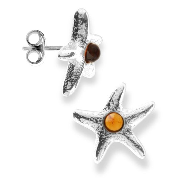 Paar Ohrstecker OSTSEE-SCHMUCK "Ostsee-Schmuck Ohrstecker Seestern Ohrstecker Seestern", Weiß, Ohrringe, Damen, 14X14Mm, Silber 925 (Sterlingsilber)-image