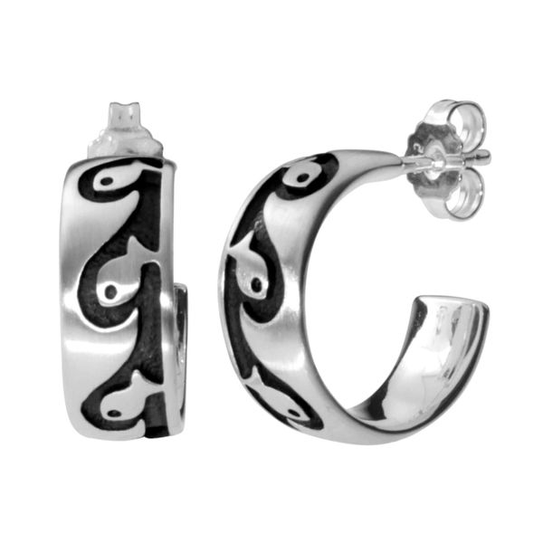 Paar Ohrstecker OSTSEE-SCHMUCK "Ostsee-Schmuck Ohrstecker Fisch Ohrstecker Fisch", Weiß, Ohrringe, Damen, 19 X 7Mm, Silber 925 (Sterlingsilber)-image