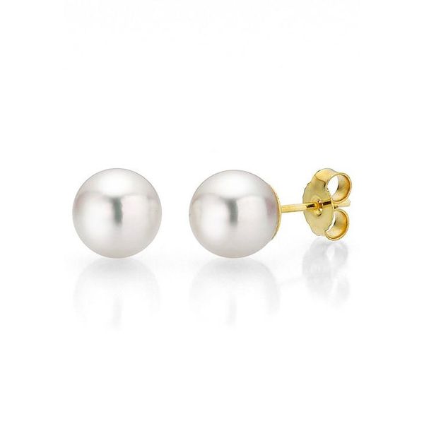 Paar Ohrstecker Firetti "Schmuck Geschenk Gold 375 Ohrschmuck Perle Verschiedene GrößEn" Gr. 8, Gold (Gelbgoldfarben, Weiß), Ohrringe, Damen, 8, Gelbgold 375 Perlen, Gelbgold 375, Perlen, Made In Germany - Mit SüßWasserzuchtperle-image