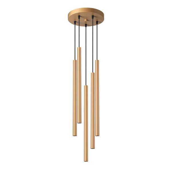 Lampada A Sospensione Pastelo 5P Oro 5Xg9 8W Acciaio 110X25X25Cm Sollux Lighting-image