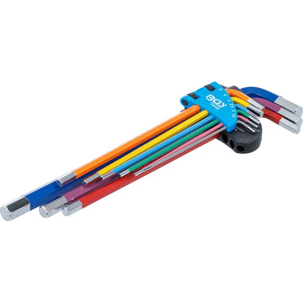Bgs Set Di Chiavi Esagonali Multicolore A Bussola Esagonale Extra Lunga 1,5 - 10 Mm 9 Pz - 74456-image