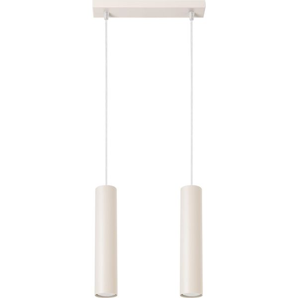 Lampada A Sospensione Lagos 2 Beige 2Xgu10 10W Acciaio 105X6X30Cm Sollux Lighting-image