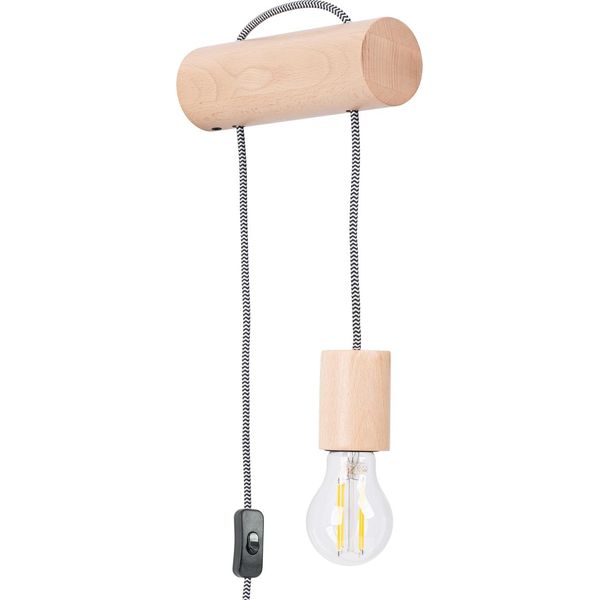 Kinkiet Celeste Lampada Da Parete In Legno E27, Dimmerabile-image