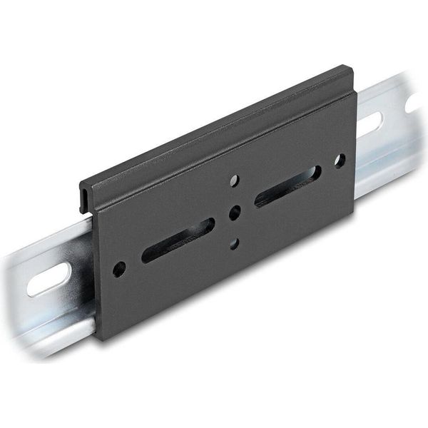 Clip Di Montaggio Delock In Alluminio Per Guida Top-Hat 100X47,8 Mm Nero.-image
