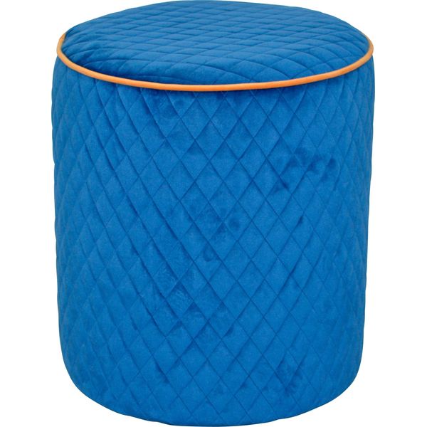 Hocker Home Affaire, Blau, B:46Cm H:47Cm T:46Cm, Samtbezug 100% Polyester, Hocker, Sitzhocker-image