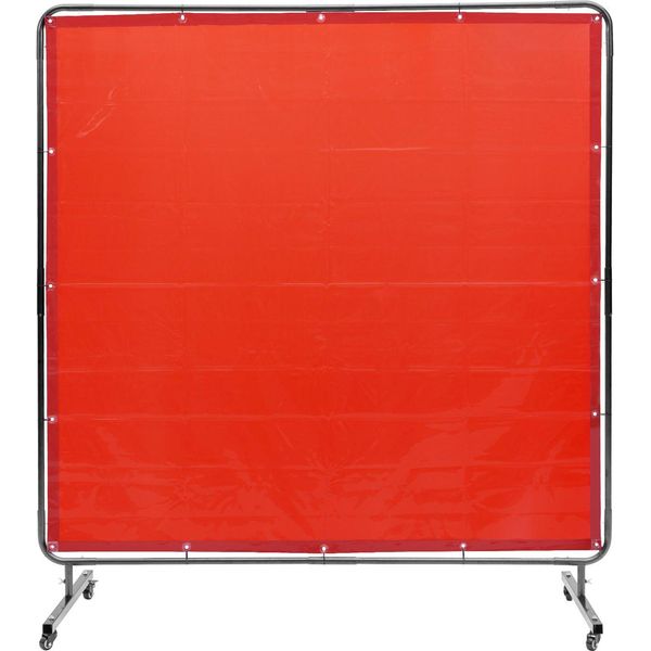 Tenda Per Saldatura 1,8 X 1,8 M Tenda Di Protezione Per Saldatura In Vinile Ignifugo Parete Di Protezione Per Saldatura Con 4 Ruote Girevoli E Protezione Uv A 6 Stadi Coperta Per Saldatura Protezione Per Saldatura Rossa-image