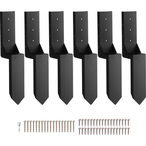 Set Di Riparazione Per Ancore Per Pali Di Recinzione Confezione Da 6 Pezzi Diametro Interno 8,9 X 8,9 Cm Palo Di Sostegno In Acciaio Per Pali Di Recinzione Picchetto Di Ancoraggio A Terra Per La Riparazione Di Pali Di Recinzione In Legno Rotti E Inclinati Avvolgimento-image
