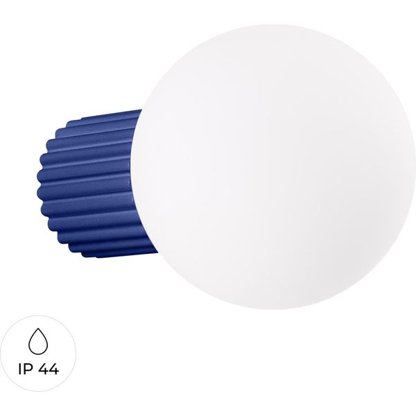 Lampada Da Parete Halo Oltremare IP44 1Xg9 8W Alluminio/Vetro 12X17X12Cm Sollux Lighting-image