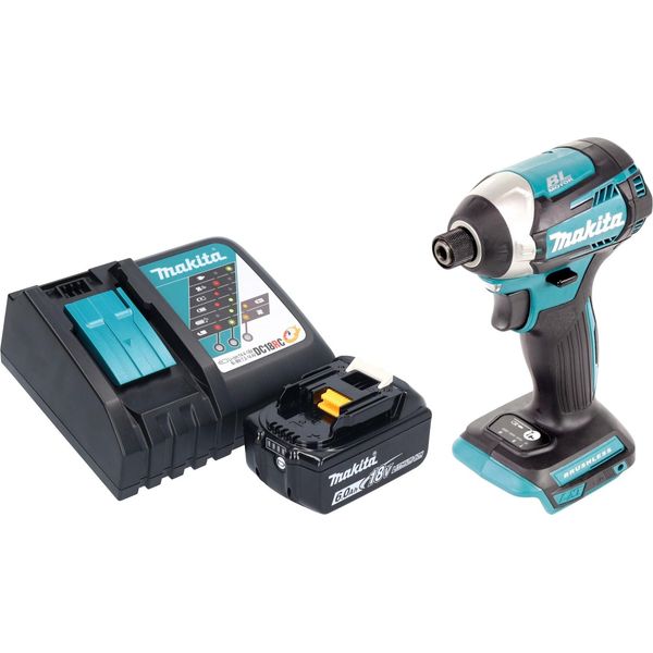 Avvitatore A Impulsi A Batteria Makita Dtd 154 RG1 18 V 175 Nm 1/4" Brushless + 1X Batteria Ricaricabile 6,0 Ah + Caricabatterie"-image