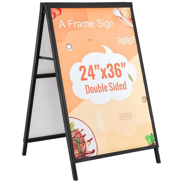 Cartellone Pubblicitario Ferma-Clienti - Supporto Per Marciapiede 61 X 91 Cm - Supporto Pubblicitario A-Frame In Acciaio Q235 Per Ristoranti, Bar, Caffetterie, Aziende - Supporto Per Poster Per Opzioni Pubblicitarie Versatili.-image