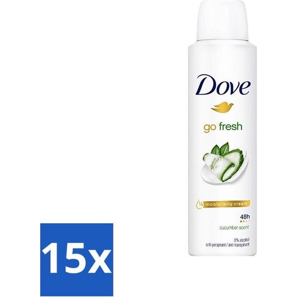 Dove Go Fresh - Deodorante Spray - Cetriolo - 150 Ml - Confezione Risparmio - 15 Pezzi-image