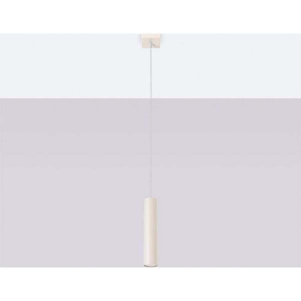 Lampada A Sospensione Lagos 1 Beige 1Xgu10 10W Acciaio 118X8X8Cm Sollux Lighting-image
