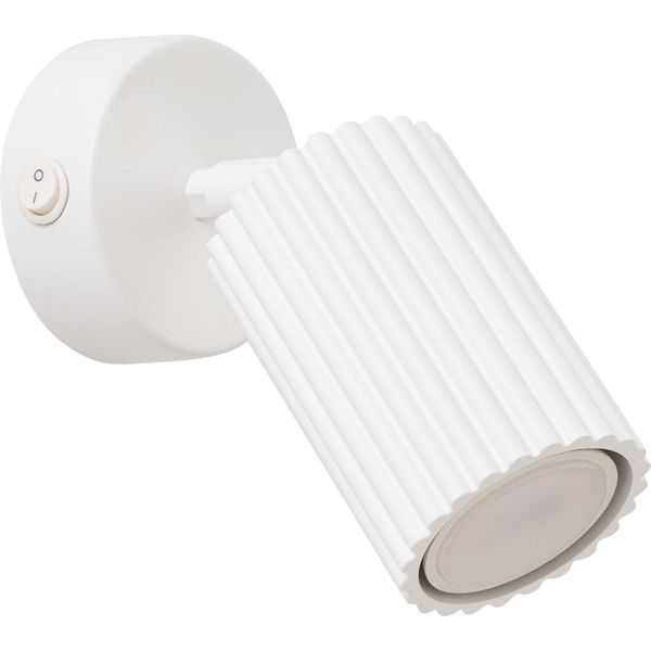 Lampada Da Parete Karbon Bianca Con Interruttore 1Xgu10 10W Alluminio 16X8X8Cm Sollux Lighting-image