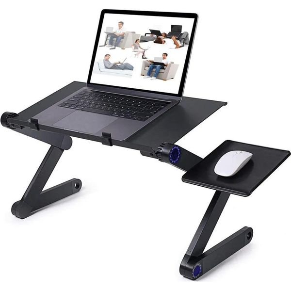 Tavolo Per Computer Da Letto Tavolo Per Notebook Lapdesk, Tavolo Da Letto Pieghevole 360 Gradi Angolo Regolabile Rimovibile Portatile, Libro (Nero),-image