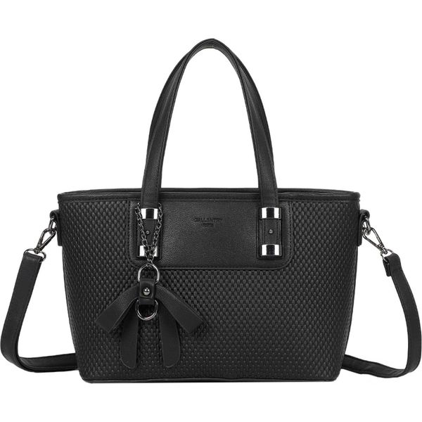 Gallantry, Shopper Da Donna Con Intreccio, Fiocco E Tracolla, Nero-image
