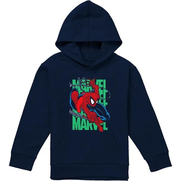 Spider-Man - Felpa Con Cappuccio "Wall Crawling"" Per Bambini TV23484 (152-158) (Navy)"-image