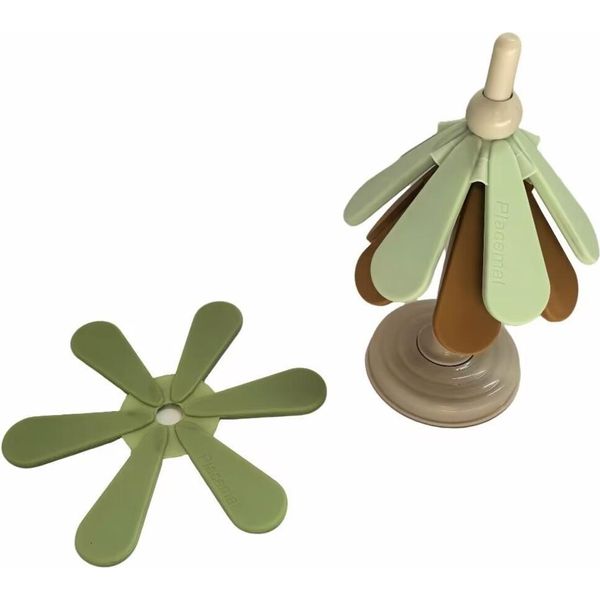 Inf Sottopentola Pieghevole In Silicone Serie Natalizia - 2 Pezzi, Resistente Al Calore Verde+Marrone-image