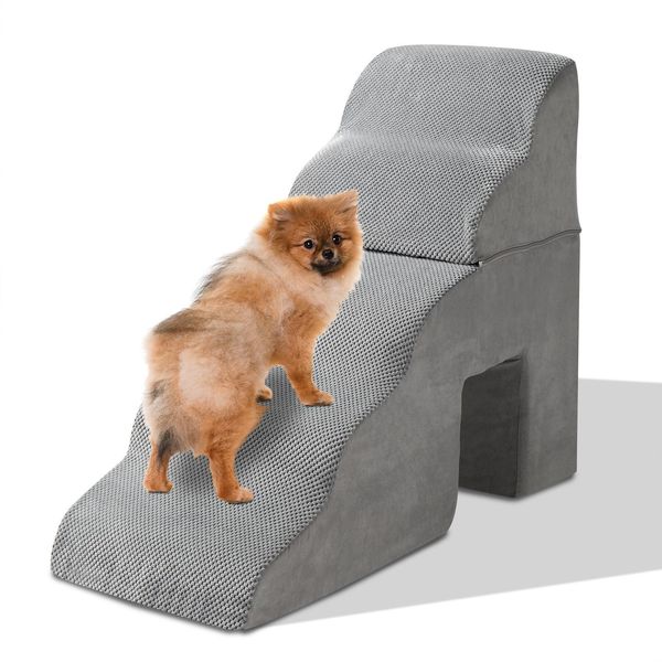 Fch Scala Per Cani 5 Gradini Con Grotta Per Gatti Per Cani Di Piccola Taglia Alta 74 Cm, Scala Per Animali Domestici Con Rivestimento Sfoderabile E Lavabile-image