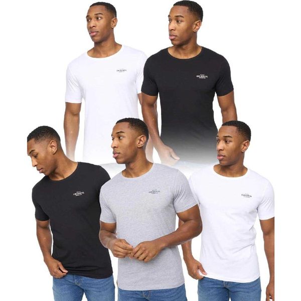 Crosshatch - Maglietta "Basicstandard"" Da Uomo (Confezione Da 5) GT9806 (Xxl) (Nero/Grigio/Bianco)"-image