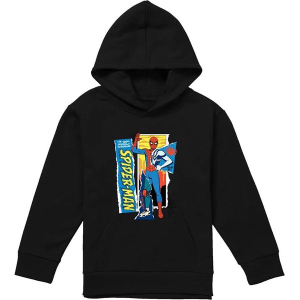 Spider-Man - Felpa Con Cappuccio "Friendly Neighbourhood"" Per Bambini TV25939 (128) (Nero)"-image