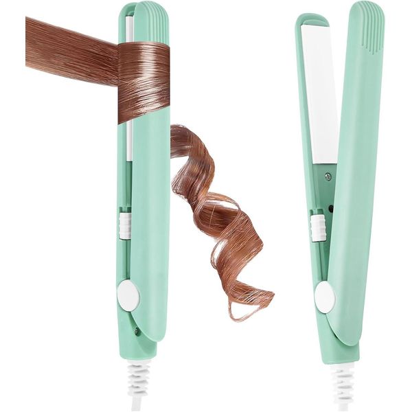 Piastra 2 In 1 Per Arricciare E Raddrizzare, Piastra Per Capelli Corti, Ferro Arricciacapelli Portatile Da Viaggio Riscaldamento Rapido, Super Liscio, Per Tutti I Tipi Di Capelli-image