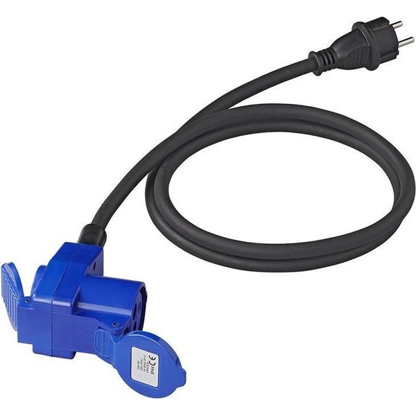 Cavo Adattatore 150Cm 3X2,5Mm² Da Spina Schuko A Connettore Angolare Cee + Presa Schuko-image