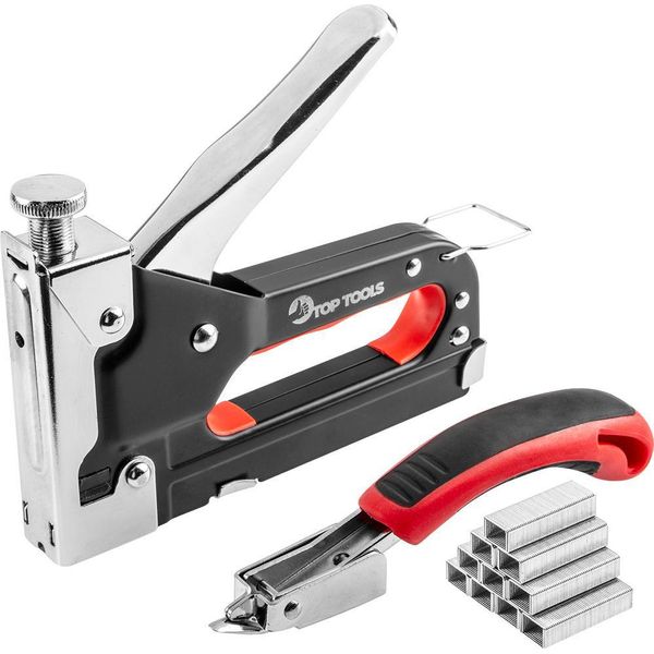 Top Tools Cucitrice Per Tappezzeria 6-14 Mm, Punti Metallici J, Estrattore Di Punti Metallici-image