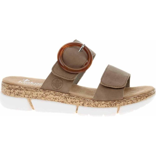 Rieker Donna Mulo Deco Fibbia Zoccolo V2392, Dimensione:40 Eu, Colore:Beige-image