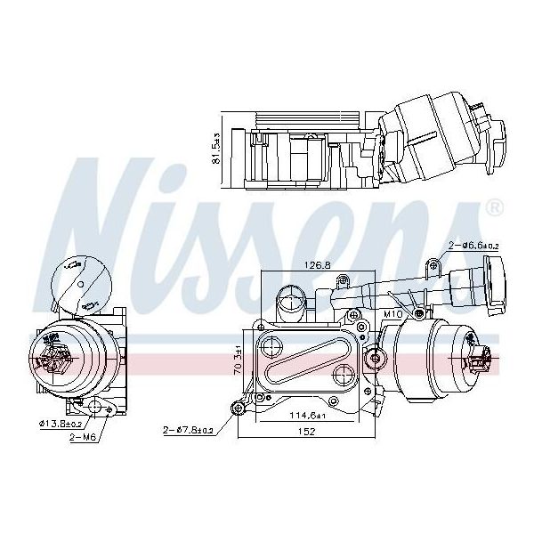 Radiatore Dell'olio Nissens 91346 Olio Motore Per Opel Corsa D Hatchback (S07) Corsa C Hatchback (X01) Meriva A (X03) Tigra Twintop (X04) Agila (A) (H00) Agila-image