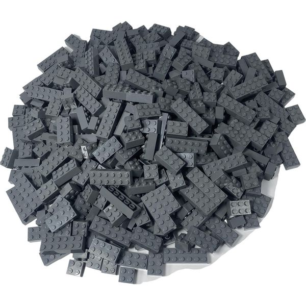 Mattoncini Lego® A Due File Grigio Scuro Nuovo! Quantità 50X - Ogni Mix Assemblato Singolarmente-image