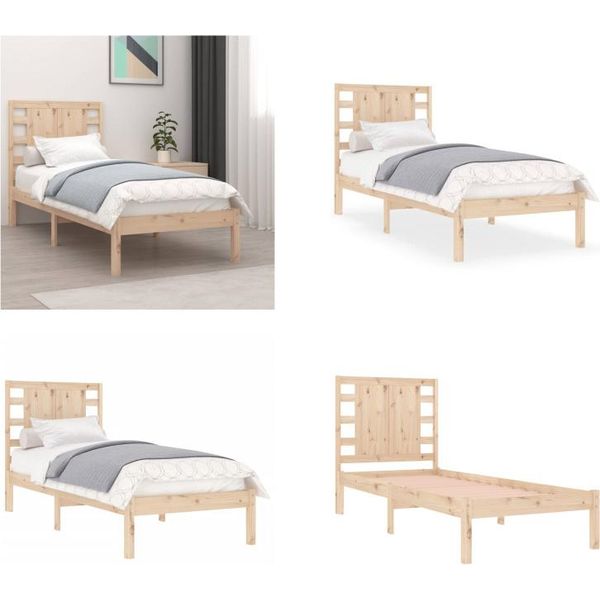 Vidaxl Letto In Legno Massiccio 90X190 Cm - Struttura Per Letto - Cornici Per Letto - Struttura Per Letto - Letto Per Camera Da Letto-image