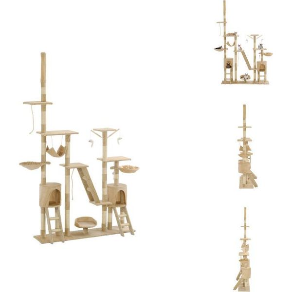 Vidaxl Tiragraffi Per Gatti Con Tiragraffi In Sisal 230 - 250 Cm Beige - Tiragraffi-image