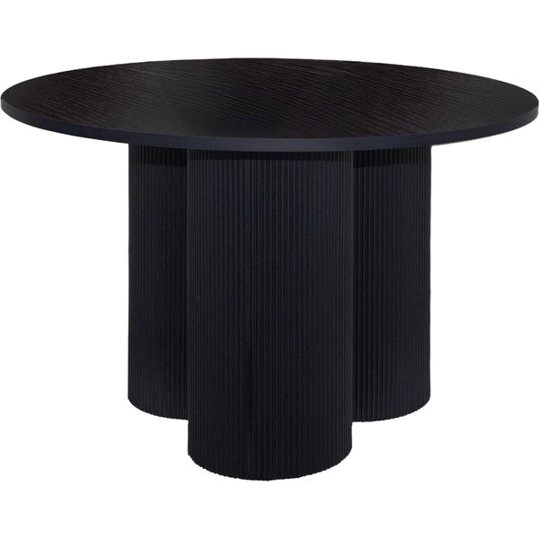 Tavolo Da Pranzo Rotondo Moderno 120 Cm Effetto Legno Nero - Oviala Maggy-image