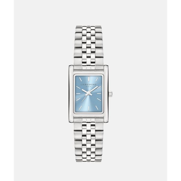 Quarzuhr Liebeskind Berlin "Classic Square", Blau (Silberfarben, Hellblau), Armbanduhren, Damen, Quarzuhr, Armbanduhr, Damenuhr, Edelstahlarmband, Analog-image