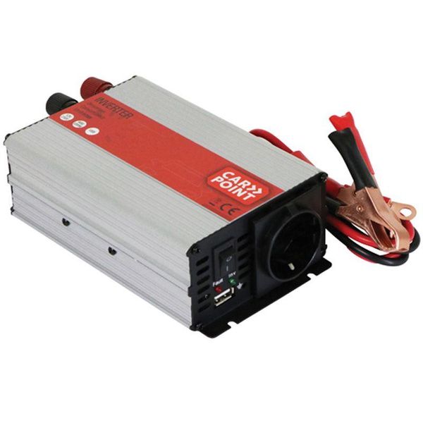 Convertitore Carpoint 12V>230V 600W Terminali Batteria-image