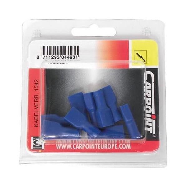 Carpoint Manicotto Connettore Piatto 1542 Blu 6,3X0,8 Mm 10 Pezzi-image