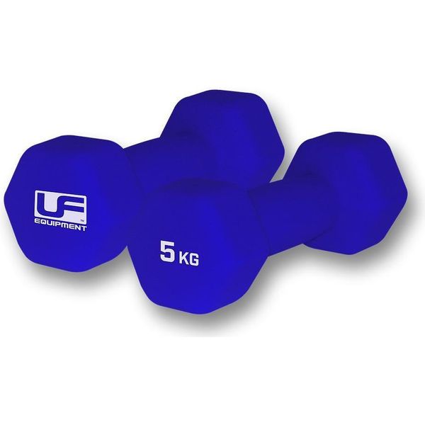 Manubri In Neoprene Urban Fitness Blu - 2 X 5 Kg - Set Esagonale-image