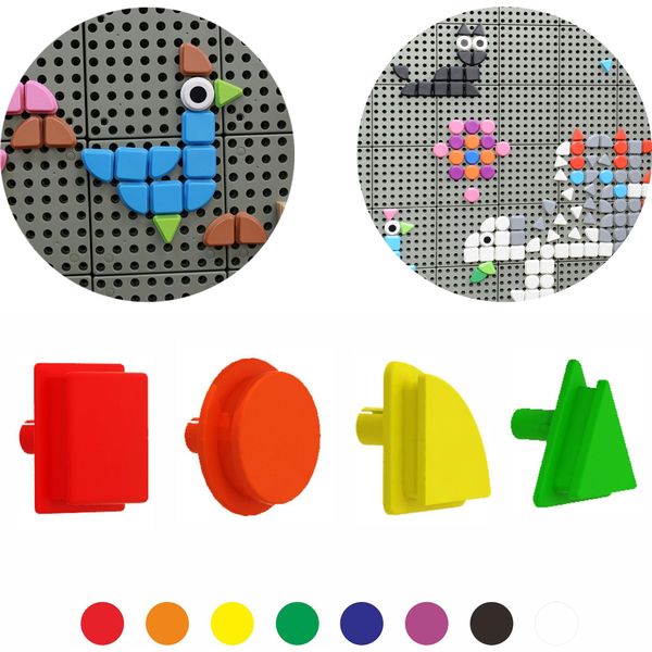 Masterkidz Set Di Chiodini A Forma Di Forme Geometriche, 64 Pezzi Per Lavagne Stem-image